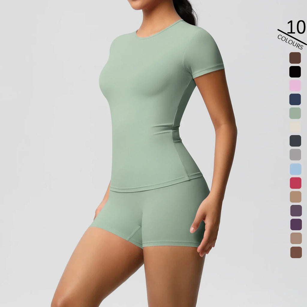 2PC Quick-Dry Gym Leggings & Top Set